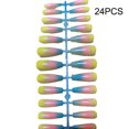 thumbnail image 4 of 24 Pieces False Nails Coffin Design Full Cover Elegant Press-on Gradient Style Artificial Nail Tips Fingernail Accessory for DIY ch05, 4 of 7