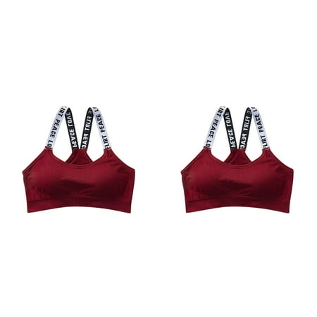 2 Pack Women Sports Bra Tops For Gym Top Fitness Yoga Female Pad Sportswear Vest Tank Tops Sport Push Up Bralette Apparel 3xl Wardrobe Top Sleeveless Undershirts Women 80s Tops for Women Beach