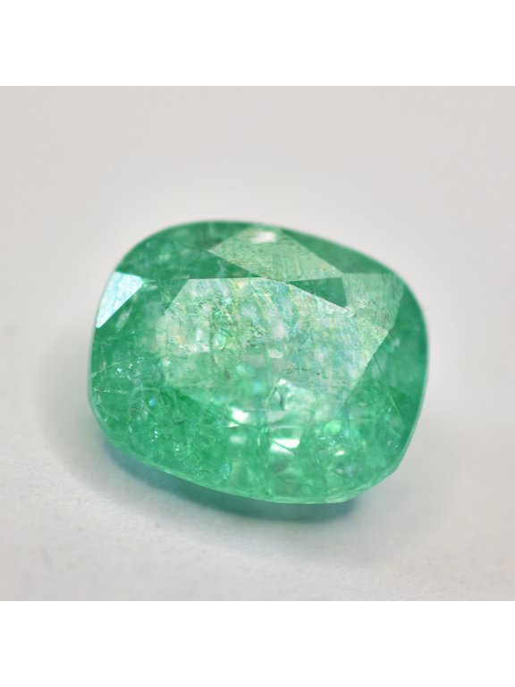 Gemsgrowth Natural Green Colombian Emerald Loose Gemstone, 7 Carat, Cushion Cut, Certified, for Jewelry Making, Pendant, Ring, Necklace, Engagement
