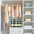 thumbnail image 6 of Blue Gray Grid Large Storage Bins with Linen Collapsible Lid Storage Box 16.7 x 12.6 x 11.8in, 6 of 7