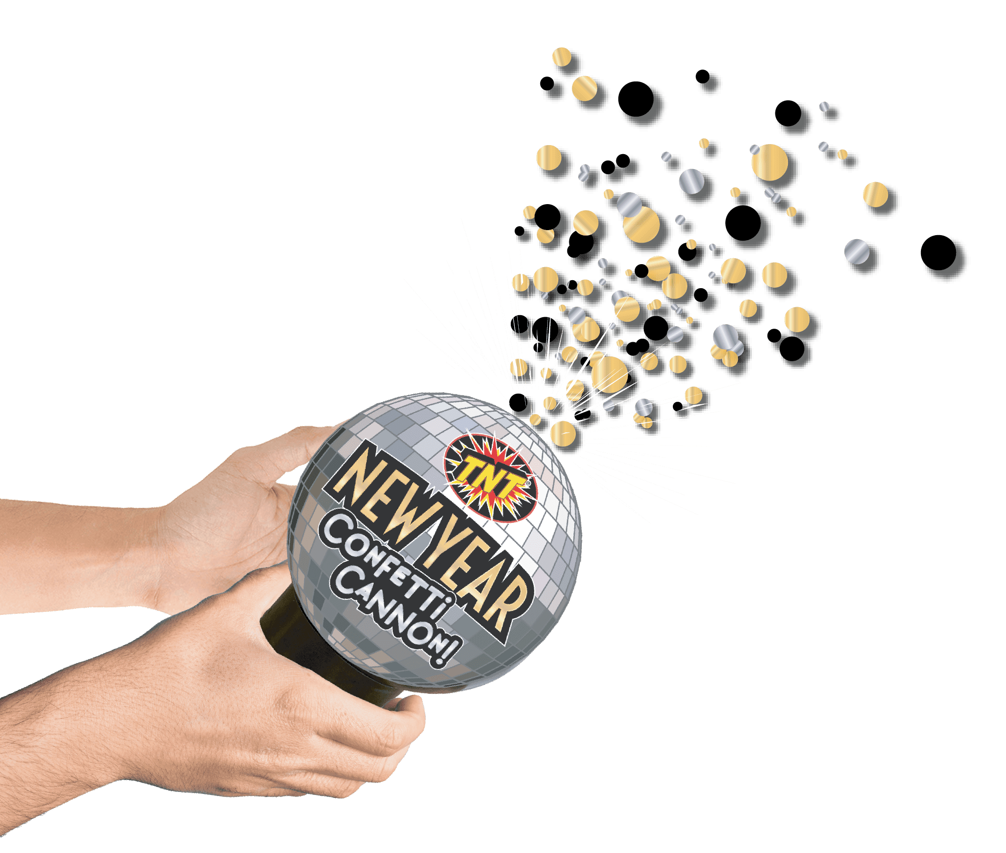 Disco Confetti, TNT Fireworks, Multicolor Mylar Confetti Popper