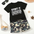 thumbnail image 4 of TOWED22 Toddler Baby Boy Summer Clothes T-Shirts and Shorts 2 Pcs Dinosaur Short Set Summer Clothes Outfit(Black,4-5 Y), 4 of 7