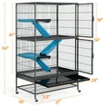 thumbnail image 3 of Renwick 2-Story Rolling Metal Small Animal Cage with 2 Removable Ramps & Platforms, Hammered Black, 3 of 7