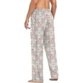 thumbnail image 6 of FREEAMG Pink Roses Plaid Pajama Pants for Men, Men's Separate Bottoms, Comfortable Sleep Lounge Pj Pants, 6 of 7