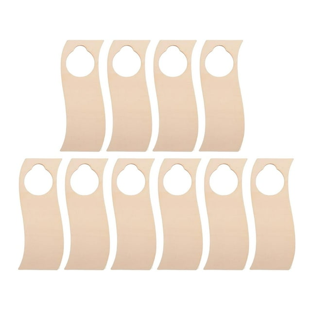 10 perchas de perilla de puerta en blanco de madera, suministros de placa lisa de bricolaje, artesanía, decorativos para Hotel, hogar, dormitorio colgante, oficina EstiloF Macarena Colgadores de puerta