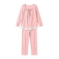 thumbnail image 6 of HAiming 2 Piece Womens Pajama Sets Long Sleeve Smocked Casual Shirts Comfy Pants Lounge Sets Fall Winter Sleepwear, 6 of 7