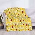 thumbnail image 3 of Disketp Chamomile And Ladybug Flannel Blankets - Thick and Warm Blanket for Winter, Soft Fuzzy Plush King Blanket for All Seasons-80"x60", 3 of 6