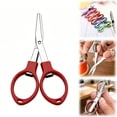 thumbnail image 2 of Stainless Steel Scissors | Ngxiha Anti-Rust Folding Scissors Glasses-Shaped Mini Shear, Safety Portable Scissors, Foldable Pocket Scissor, Suitable for Home, Office, Craft, Sewing - 1 Pc - Red, 2 of 9