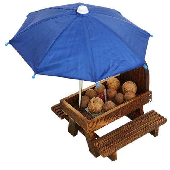 Squirrel Feeder Table Top Wood Corn Cob Holder Umbrella Corn Cob Holder Corn Cob Holder for Outside Winter Yard Porch A