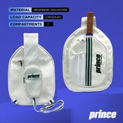 Prince Multi-Sport Racket Bag – White Quilted Sling Backpack with Shoulder Pocket