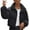 Black, variant on DAFPZW Women’s Winter Cropped Puffer Jackets Casual Quilted Baggy Long Sleeve Zip Down Coats Outerwear
