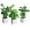 White, variant on Artificial Green Grass Plants Trio in Rustic Burnt Solid Wood Planter Boxes, Faux Greenery in Decorative 4 Inch Square Wooden Containers, Set of 3