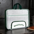 thumbnail image 5 of Large Capacity Mesh Zipper File Bag Portable Handheld Document Organizer Transparent Storage Pouch Subject Classification Folder Durable Waterproof Bag For Office School Travel Use, 5 of 5