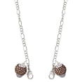 thumbnail image 1 of Silvertone Brown Crystal Sparkle Spinner Silvertone Face Mask Necklace, 1 of 2