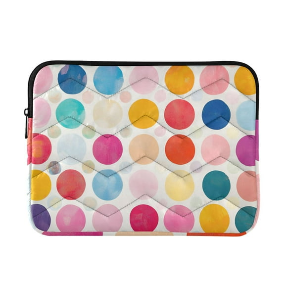 FORMRS 13"-13.3" Laptop Sleeve Protective Case Soft Carrying Quilted Computer Bag Cover, Colorful Circles