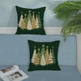 thumbnail image 5 of Christmas Pillow Covers 18x18 Inch 2 Pcs Sage Green Cream Christmas Trees Decor Throw Pillows Golden Winter Xmas Holiday Farmhouse Decoration Pillowcase Linen Cushion Cover for Couch Sofa Bed, 5 of 6