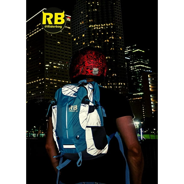 RIDERBAG Reflective Backpack. Backpacks that keeps you safe day and night. High visibility Commuter Motorcycle backpack Walmart