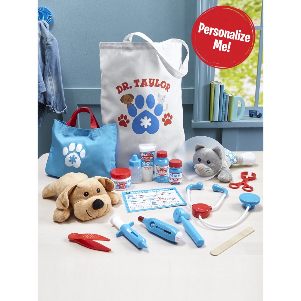 Melissa Doug Personalized Examine And Treat Vet Medical Toy Set Walmart Walmart