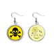 thumbnail image 1 of Químicas peligrosas radiaciones nocivas, tóxicas amarillo patrón círculo espantoso símbolo ilustración Pendiente Sol Flor Pendiente Joyas Moda Unbranded M, 1 of 3