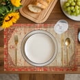 thumbnail image 4 of Red Beige Placemats Set of 6, Vintage Boho Ethnic Geometric Abstract Art Placemats for Dining Table, Place Mats for Kitchen Tabletop, Waterproof Wipeable Dining Table Mats Set, 4 of 9