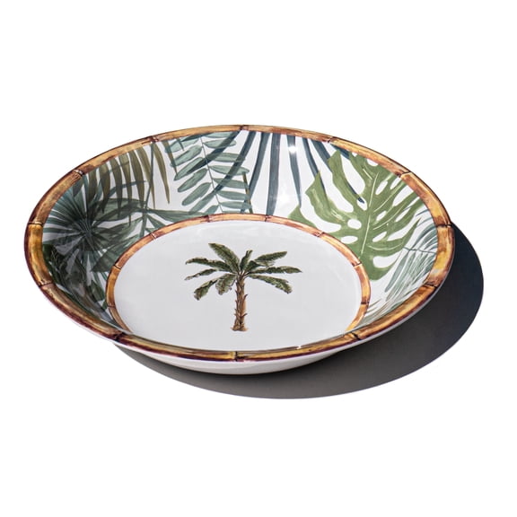 Rainforest Palm Melamine Serving Bowl - Green - 13.8"