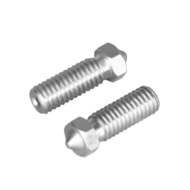 3D Printer Nozzle 1.75mm Extruder Large Flow nozzle ;3D printer Nozzle M6 Threaded 3D Printer Parts, Stainless Steel, 1.0mm, Silver
