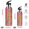 thumbnail image 2 of Yayeee 33oz Insulated Water Bottle Double Wall Stainless Steel with Flip Straw Lid, Art City, 2 of 7