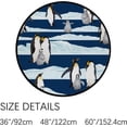 thumbnail image 3 of GZHJMY Kids Round Nursery Area Rug 4 ft Emperor Penguins Colored Washable Non-Slip Small Round Area Rug Throw Soft Cute Nursery Rug Non-Shed Lightweight Bathroom Rug for Dorm Kids Room Carpet Runner, 3 of 6