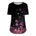 thumbnail image 6 of Gyedtr Womens Tops Women'S Tops Women'S New Short Sleeve Round Neck Pullover Chest Pleated Casual Print Womens Tops Dressy Casual 34S, 6 of 6