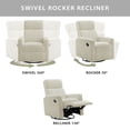 thumbnail image 6 of Oxford Baby Layton Upholstered Glider Recliner Rocking Chair 360° Swivel for Nursery and Living Room – Corduroy Pearl White​, 6 of 6
