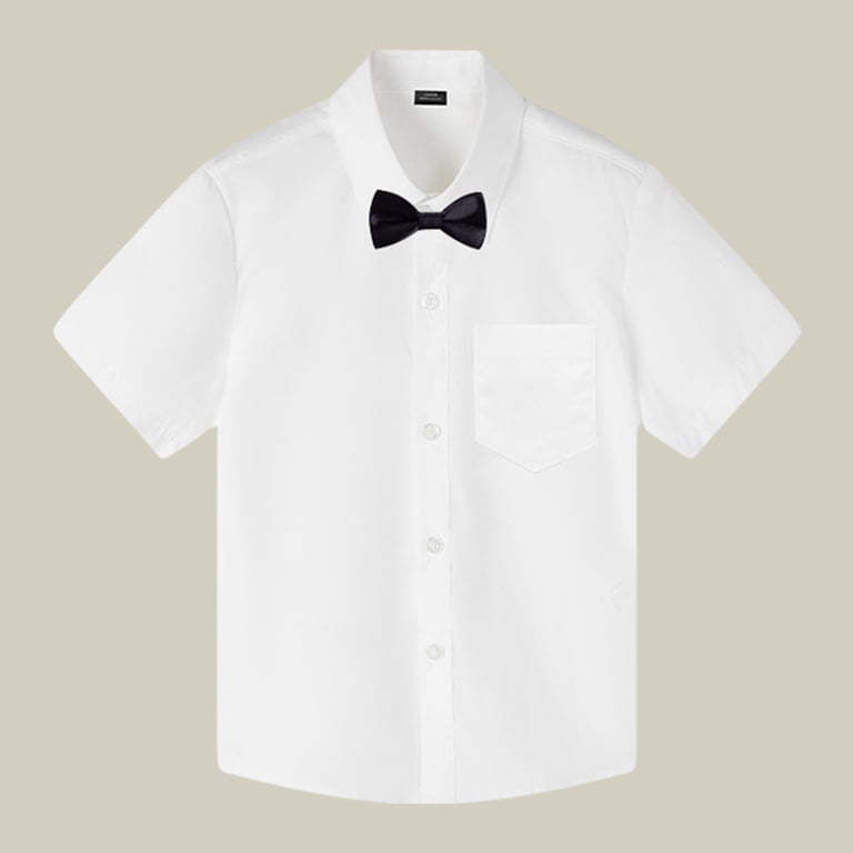 Kid Boys' Button Down Shirts White Short Sleeve Shirt Boys Graduation Shirts  School Uniform Shirts for Boys - Walmart.com
