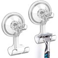 thumbnail image 1 of LUXEAR Suction Hook Shower Hooks Suction Razor Hooks Strong Suction Power Bathroom Towel Hooks for Livingroom Kitchen 2 pcs Transparent, 1 of 8