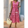 thumbnail image 6 of Anbech 2025 Women Floral Sleeveless Dresses V Neck Boho Sleeveless Maxi Dress, 6 of 7