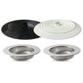 thumbnail image 1 of Seatery 4 tapones para fregadero de cocina, colador redondo grande de silicona de 6 pulgadas, tapón de agua, colador de fregadero de acero inoxidable de 4,5 pulgadas, recogedor de restos de alimentos, 1 of 6