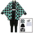 thumbnail image 1 of Demon Slayer Kimetsu No Yaiba Tanjirou Kamado Cosplay Costume Kimono Halloween Anime Uniform Set For Adult Kids SZZKzz40, 1 of 5