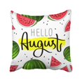 thumbnail image 1 of RYLABLUE Black Hello August Trend Calligraphy On White With Smear Of Yellow Ink Beautiful Summer Pillowcase Throw Pillow Cover 18x18 inches, 1 of 1