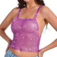 thumbnail image 6 of Women Tank Tops Rhinestone Sleeveless Crop Party Nightclub Breathable Camisoles for Women Purple M, 6 of 6