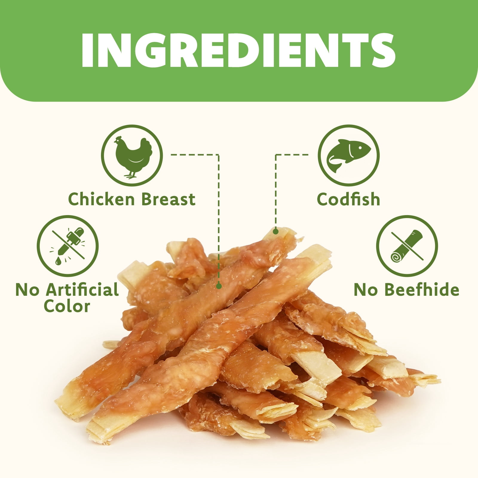 (2 pack) MON2SUN Chicken Wrapped Cod Fillet Small Dog Treats, 13 oz (36 Count)