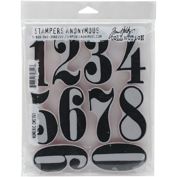 Tim Holtz Cling Stamps 7"X8.5"-Numeric