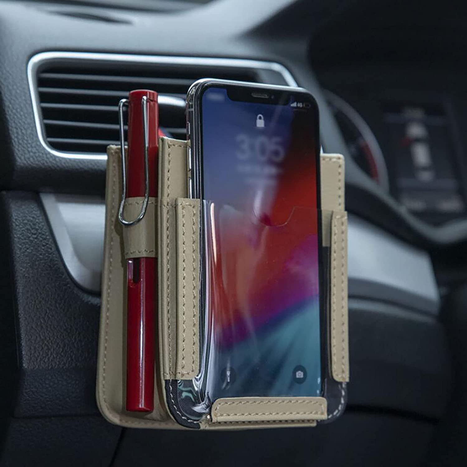 Buy ZZCP Car Cell Phone Holder Pouch for Air Vent - Leather and