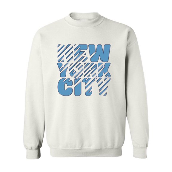 New York City With Striped Font Sweatshirt Men -Image by Shutterstock, Male Small