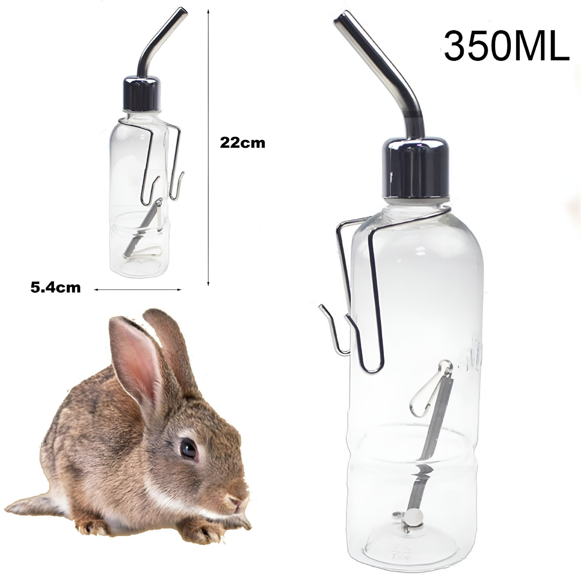 ACDANC Small Pet Water Bottle No Drip, Small Animals Cage Water Drinking Bottle Pet Supplies for Rabbit, Guinea Pig, Ferret, Hedgehog, Squirrel, Rat, Chinchilla, Hamster Dispenser Bottle, 350ml, 1Pc