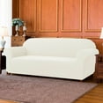 thumbnail image 3 of Subrtex Stretch 1-Piece Textured Grid Slipcover XL Sofa Cover, Off-white, 3 of 7