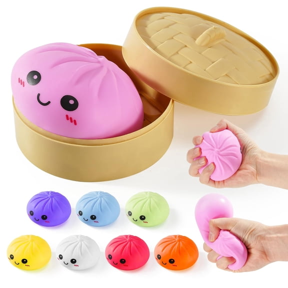 Dumpling Squishies, Glitter Dumpling Mystery Box, Colorful Dumplings Stress Balls Fidget Sensory