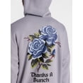 thumbnail image 4 of No Boundaries Floral Print Front and Back Graphic Fleece Hoodie, Men's Sizes XS-4XLT, 4 of 5
