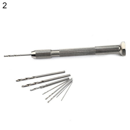

fanshao Mini Hand Fluted Twist Drills Copper Drilling Bits Holder Set Woodworking Tools