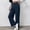 Navy, variant on Hueook Women's Solid Color Dress Pants Double Pocket Fitness and Casual Suit Office Pants Khaki 2X