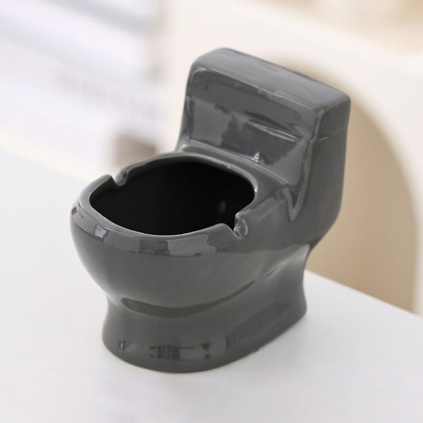 Cenicero de cerámica para baño, diseño de inodoro, decoración de escritorio, personalizado, para uso masculino, elegante decoración de cerámica, accesorios de baño modernos, decoración única