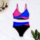 thumbnail image 4 of Traje de Baño de Bikini de Mujer 2025 Primavera/Verano Nuevo Color Sexy Bloqueado Conjunto de Traje de Baño Dividido para la Playa, 4 of 9