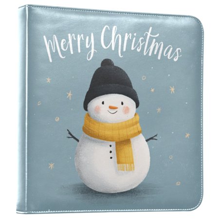 Photo Album Leather Photo Album 11.8x11.2x1.5 Inch Bookshelf Photo Album Photo Album Photo Store Scrapbook Photo Album Cartoon Christmas Snowman